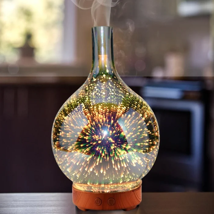 Aroma Diffuser 3D Glasvaas met LED Kleurverandering