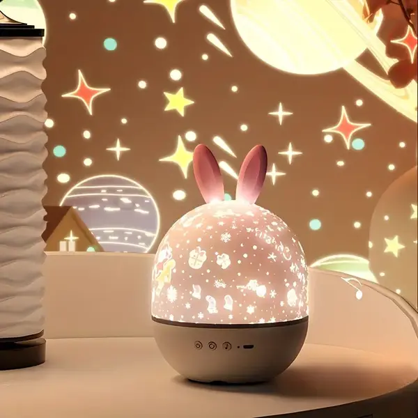 Sterrenprojector Nachtlampje Konijn & Hert met Muziek en USB-Oplader voor Kinderkamer | Sansoti