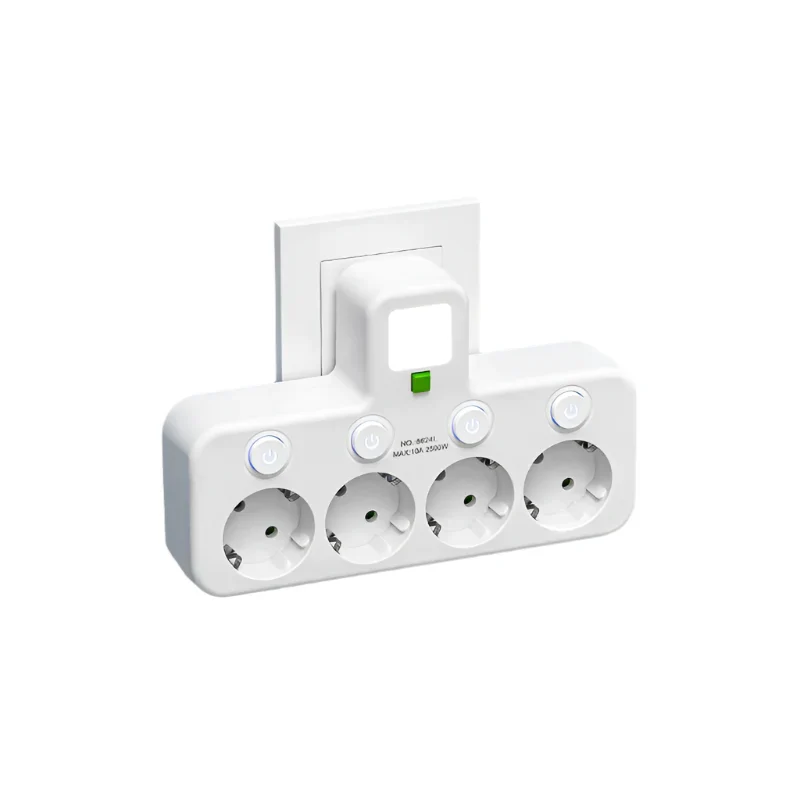 Meerdere stekkerdoos VOLTRIQ ProLine | 3–4 aansluitingen + 2× USB & 1× Type-C | 2500 W | Overspanningsbeveiliging & controle schakelaar