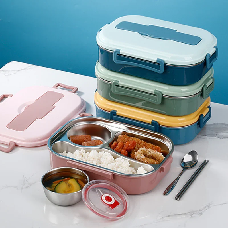 Thermo Lunchbox RVS – Houdt Eten Warm & Koud | Lekvrije Lunchbox met Vakken | Sansoti