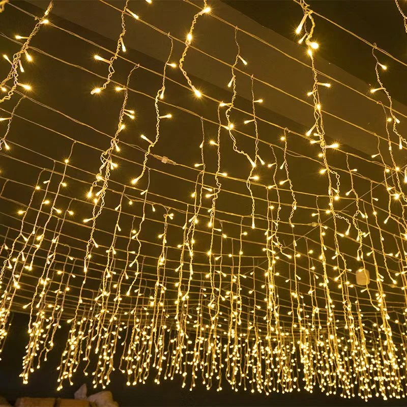 Quntis 50m (164FT) Buiten Waterdichte LED Kerstgordijnverlichting – 36V Laagspannings Festival IJspegels voor Evenement- en Feestdecoratie