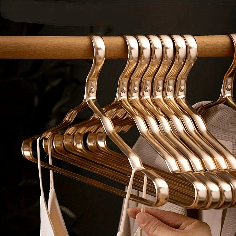 Kledinghangers messing set goud kleding hanger luxe garderobe kledingkast hangers stevig anti slip jas blouse jurk hanger | Sansoti