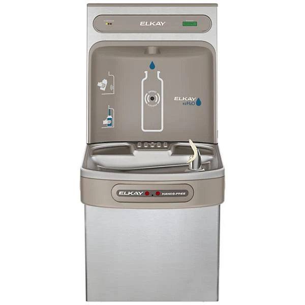 Watertappunt Elkay LZO8WSS2KN – Contactloze Drinkwaterfontein met razendsnel Waterfles Vulstation – RVS – Ideaal voor Scholen en Sportscholen | tot 5,7 liter per minuut - Max. 30 L/UUR