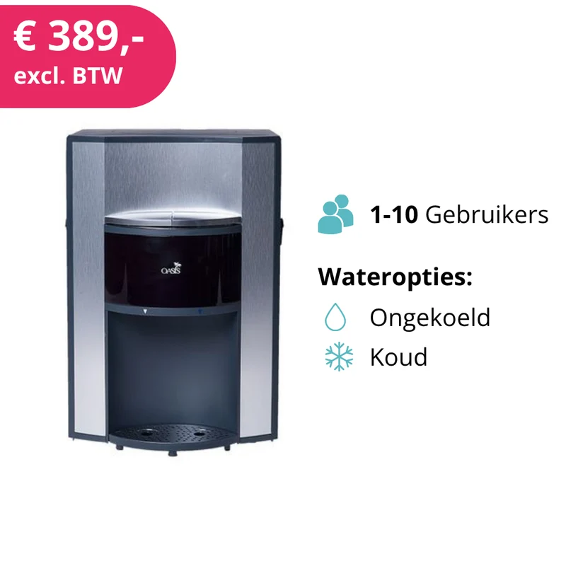Tafelmodel leidingwaterkoeler Onyx koud/kamer | 1 tot 10 gebruikers (4,6 liter/uur)