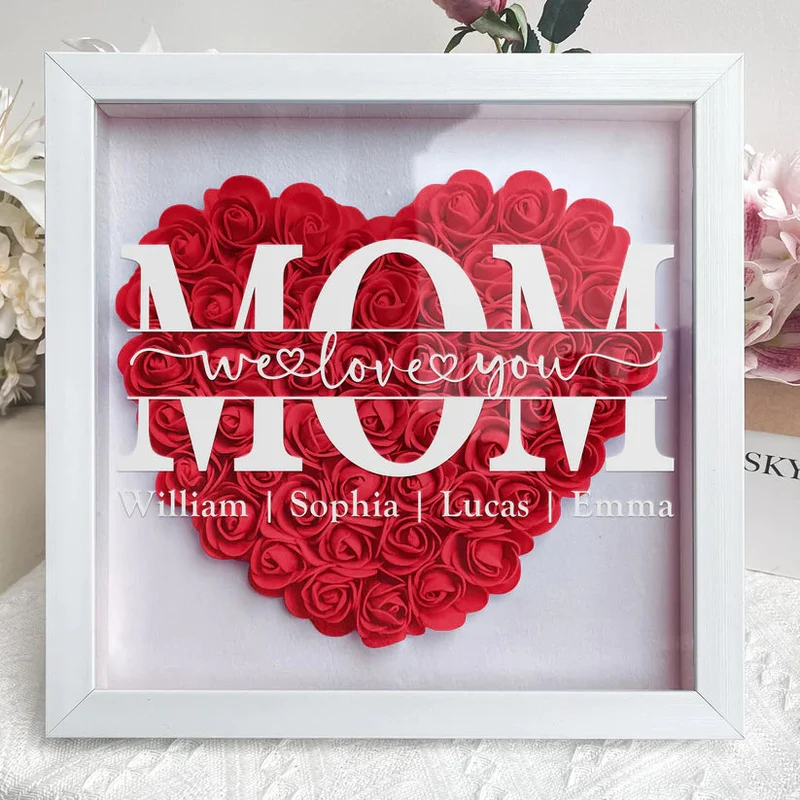 Persoonlijke Moederdag Shadowbox met Namen Cadeau