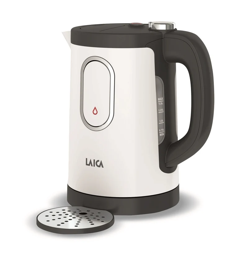 Laica Dual Flo 2-in-1 waterkoker & 1-kops heetwatertap - duurzame energiezuinige waterkoker 1,5 liter - met 'one cup' heetwaterdispenser - wit