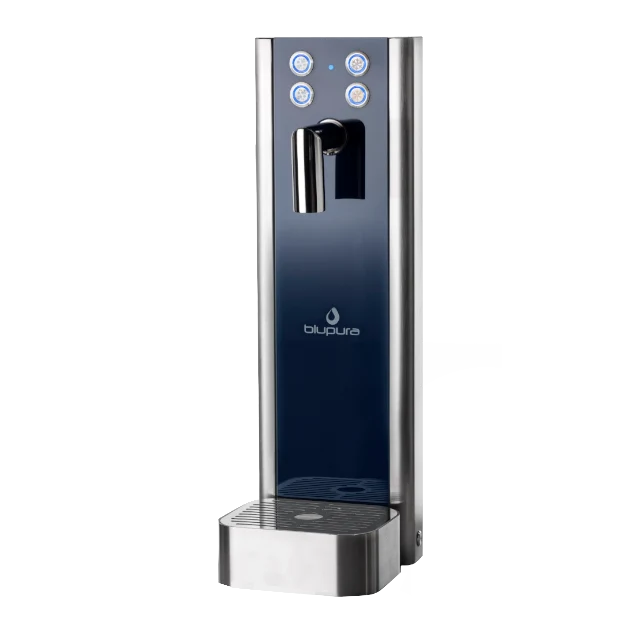 BluPura Bluglass Tower watertap met Habit Box onderbouw leidingwaterkoeler naar keuze