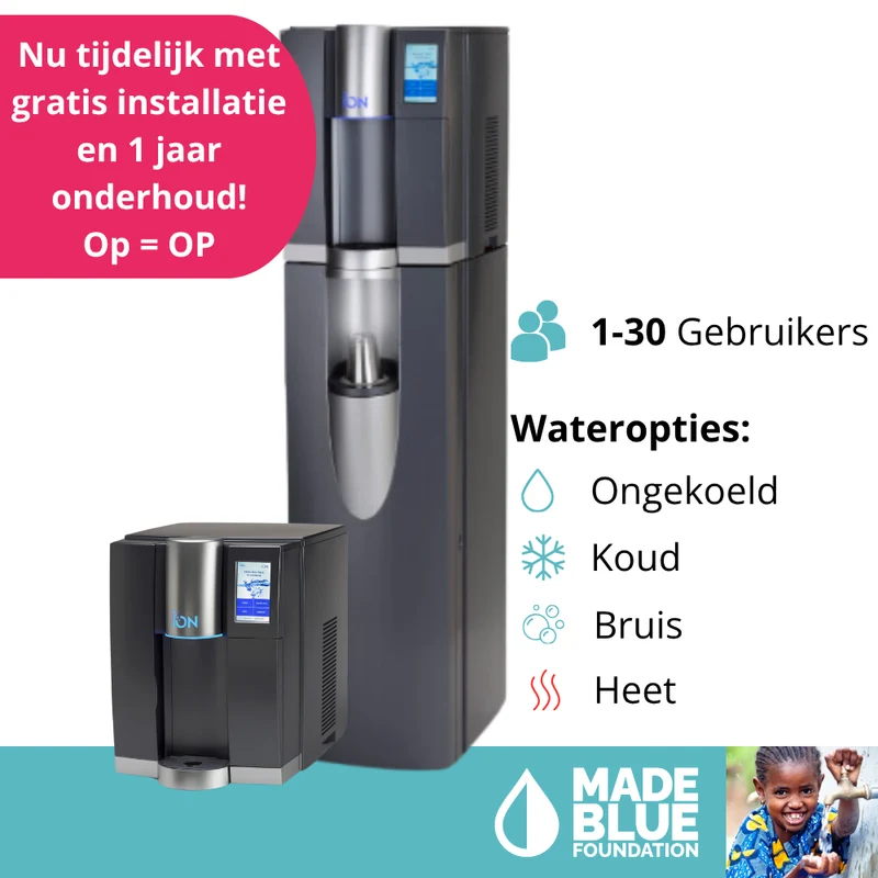ION leidingwaterkoeler | koud, heet en/of bruis | 30 l/u | tafelmodel of staand