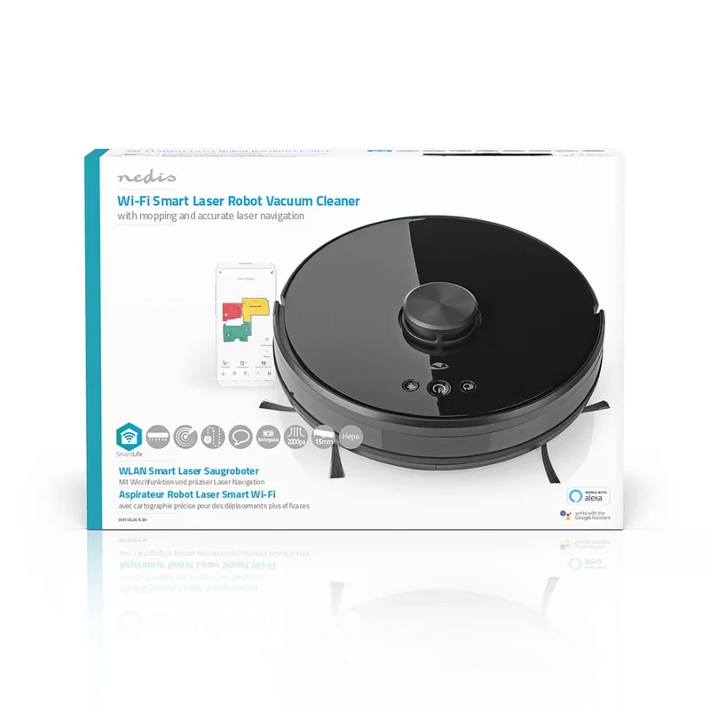 SmartLife Robotstofzuiger Navigatiemethode: Laser navigatie - Wi-Fi - Capaciteit opvangreservoir: 0.6l