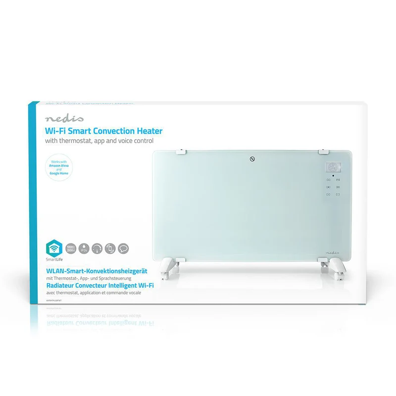 SmartLife Convectorkachel Geschikt voor badkamer - Glazen Paneel - 2000W