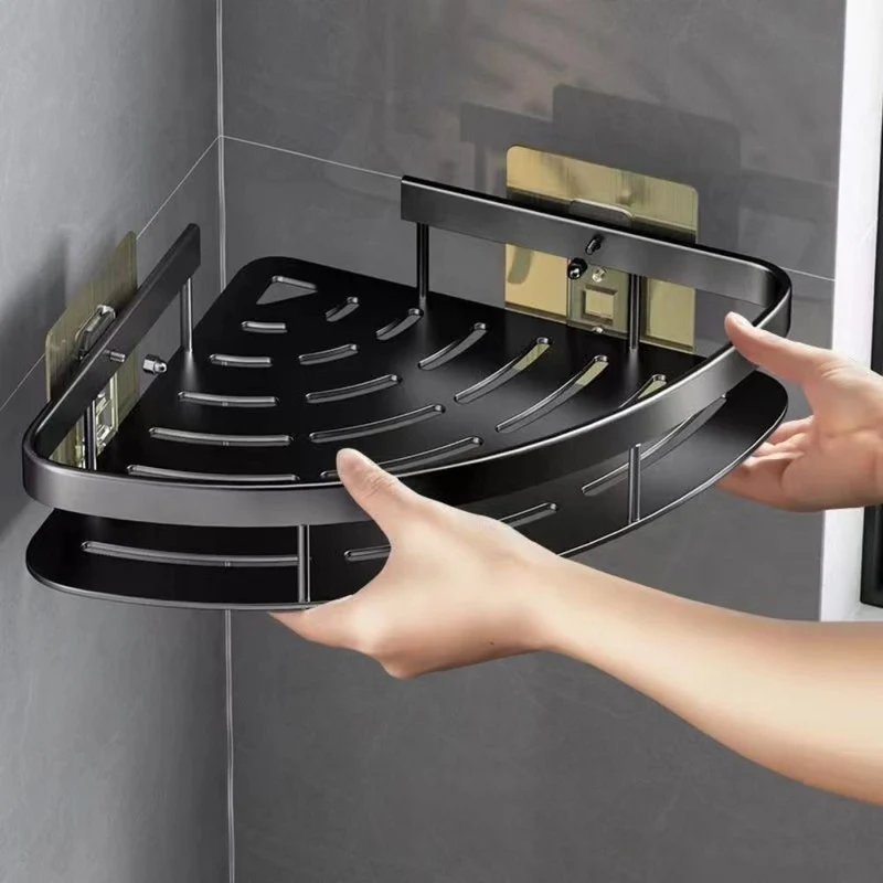 Stijlvol Aluminium Badkamer Wandrek voor Hoekmontage