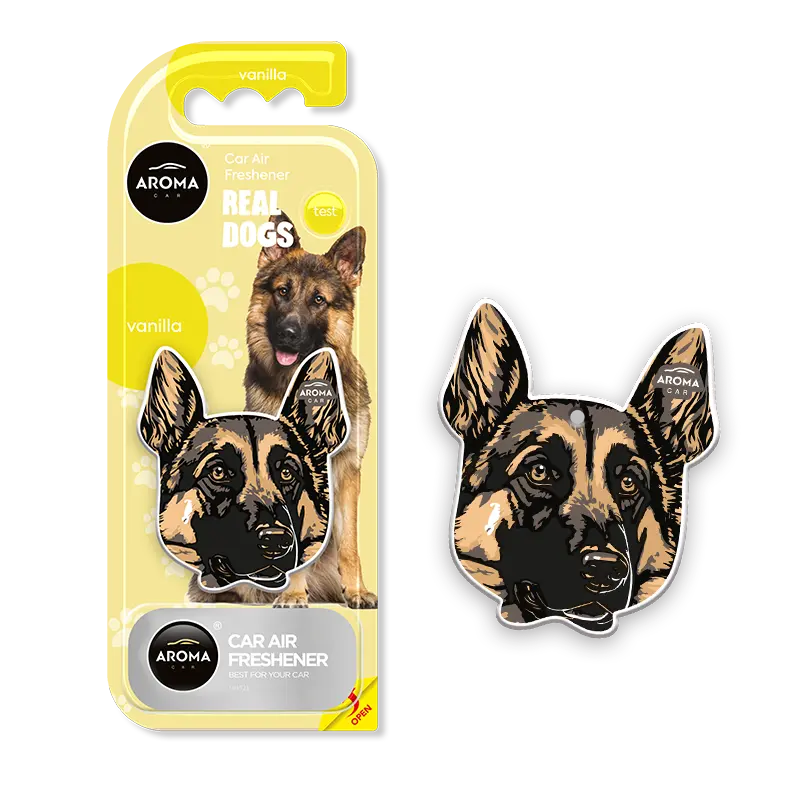 Aroma Car - Real Dogs German Shepherd - Vanille - Vent Clip