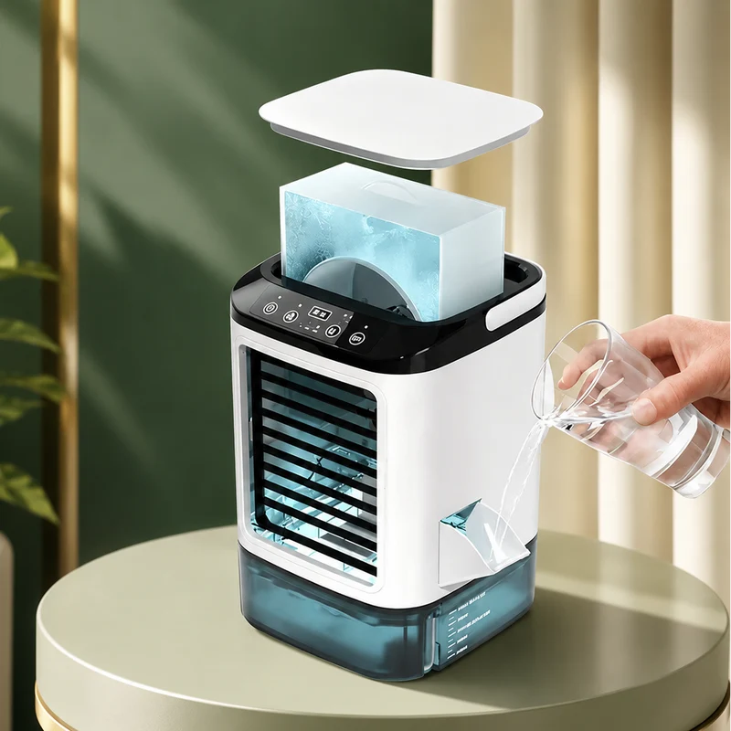 Unisex Draagbare Airco Ventilator - Bladloze USB Bureau Verkoeler