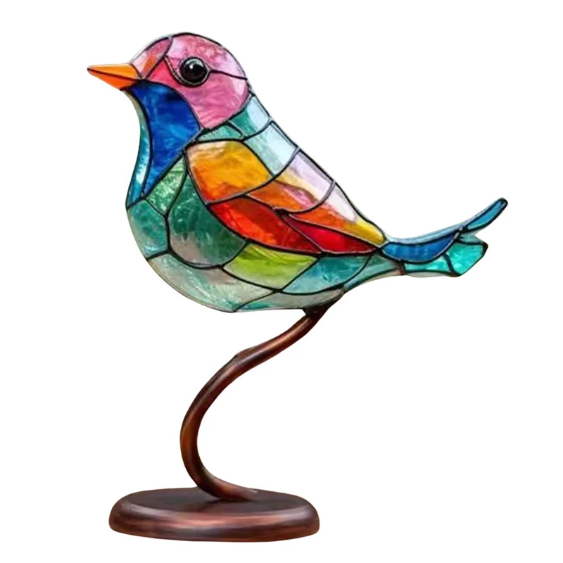 Kleurrijke Vogels Op Tak - Decoratief Kunstbeeld