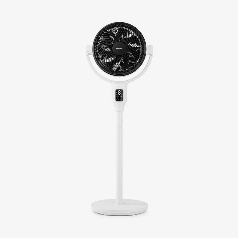 AirFlo Plus 112 cm Hybrid Pedestal Fan - Ultra-Quiet Air Circulator - White/Black