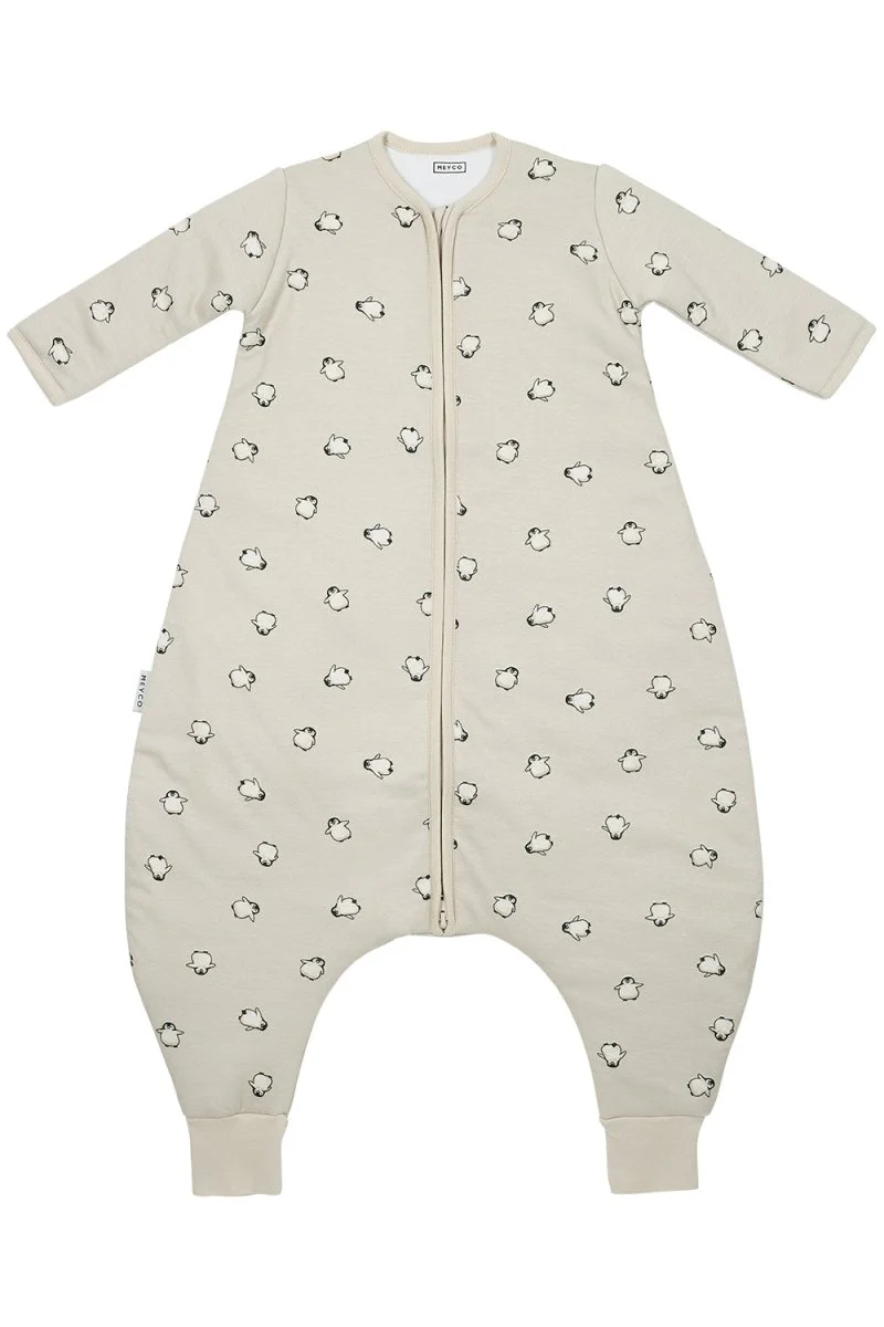 Meyco Baby Penguin Baby Winter Slaapoverall Jumper Met Vaste Mouw Soft Sand 92Cm