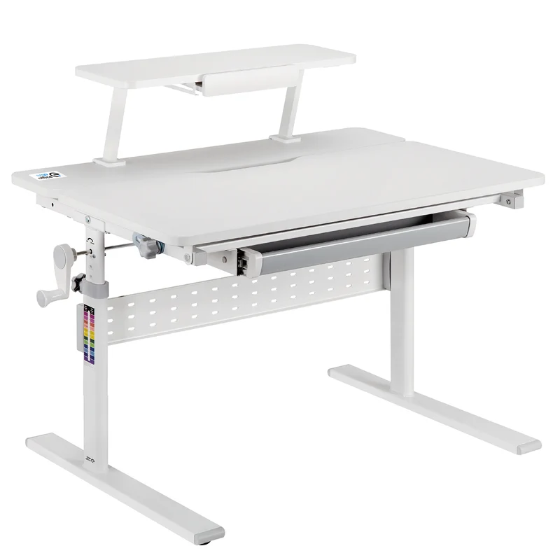 Ergo Office ER-483 Bureau pour enfants réglable en hauteur, gris, max 40kg, 900x600 mm,