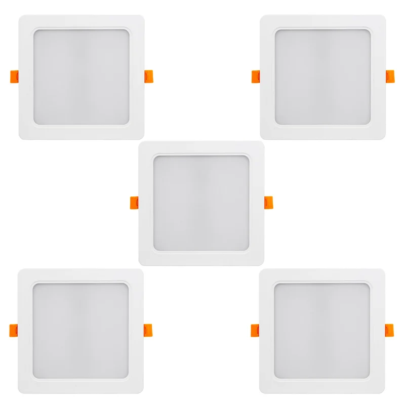 Maclean MCE374 S 5x Panneau de plafond LED, encastré SLIM, 18W, Neutral White 4000K, 170*170*26mm, 1900lm,