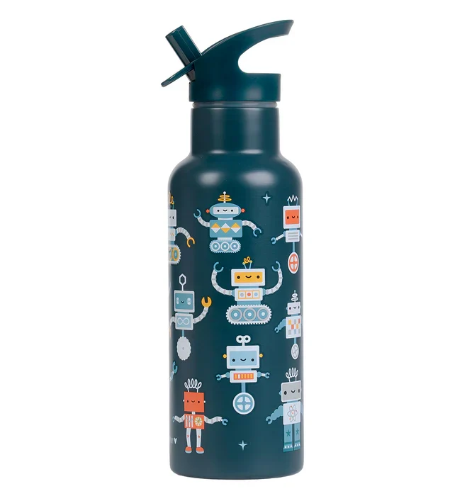 A Little Lovely Company RVS Drinkfles 500ml | Robots