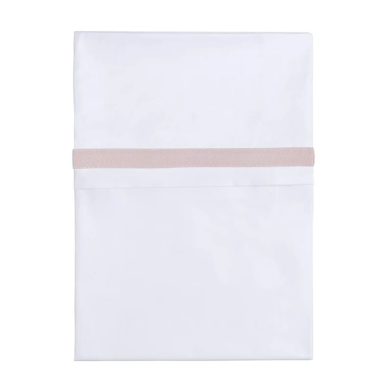 Baby's Only Wieglaken Geweven Bies Oud Roze/Wit