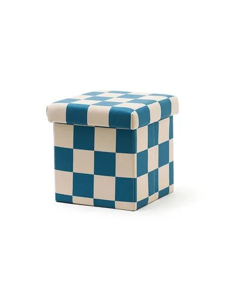 Kid's Concept Poef Met Opbergruimte Blauw Groen 30Cm