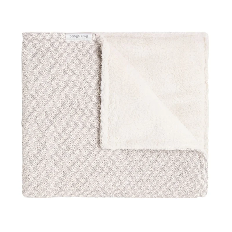 Baby's Only Wiegdeken 70X95Cm Teddy Happiness Urban Taupe/Ecru