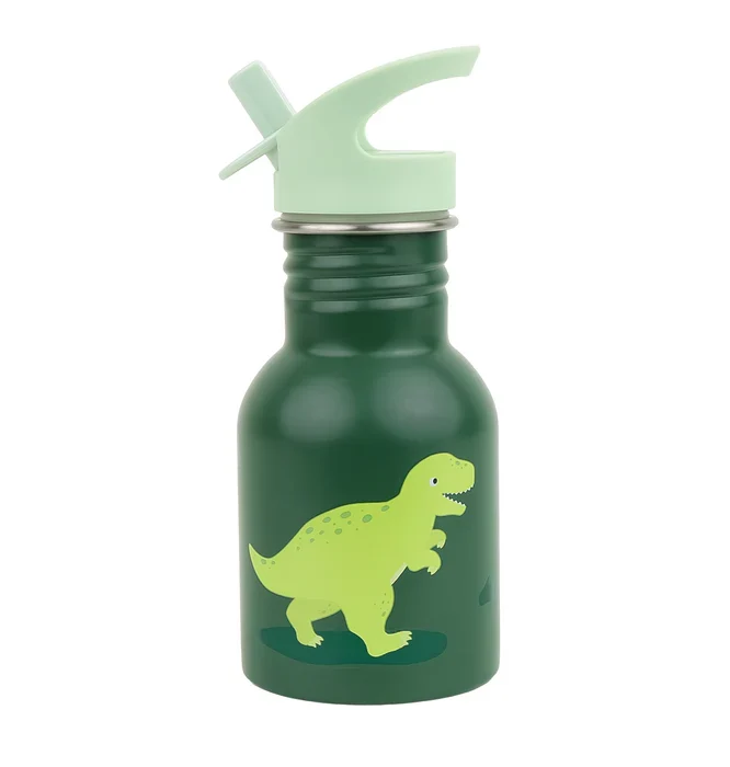 A Little Lovely Company Mini RVS Drinkfles 350ml | Dinosaurussen