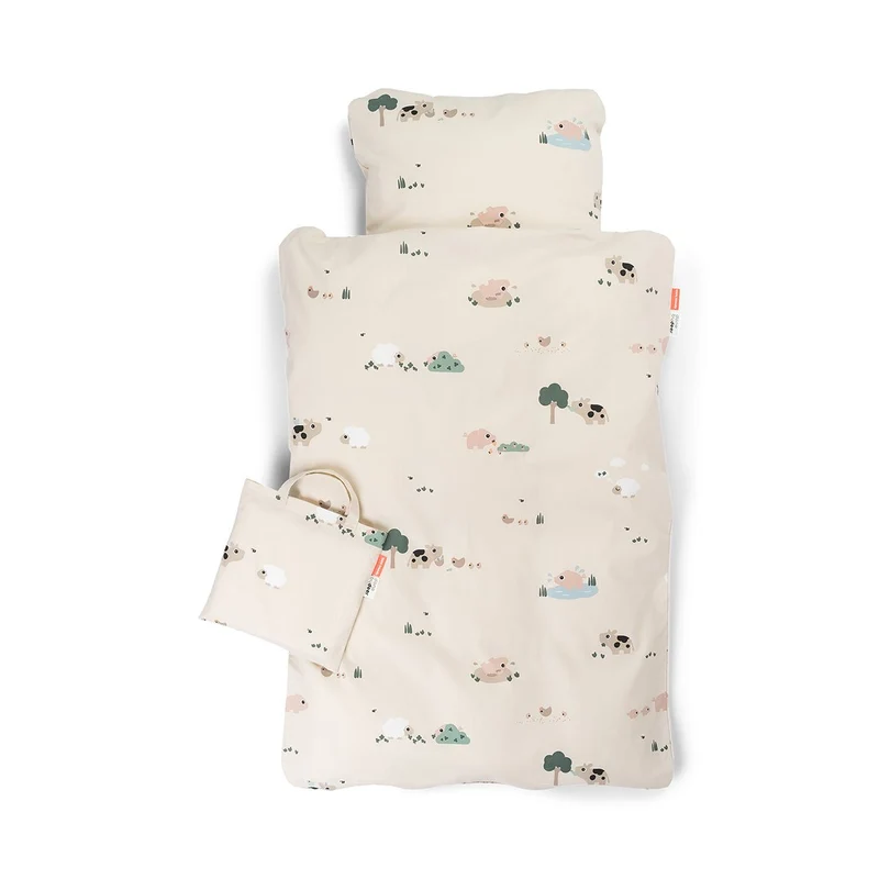 Done by Deer Dekbedovertrek Peuter Tiny Farm Beige 70X100Cm