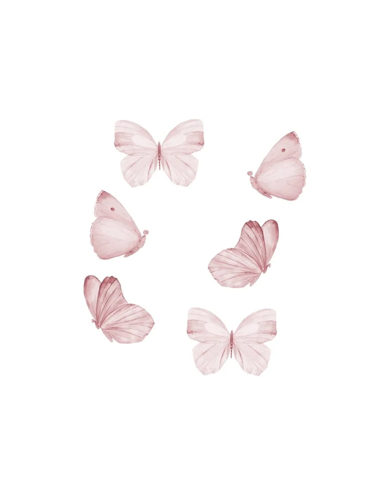 That's Mine Muursticker Butterflies 6 Stuks Rose