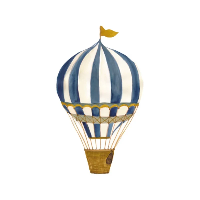 That's Mine Muursticker Retro Air Balloon Large Blue