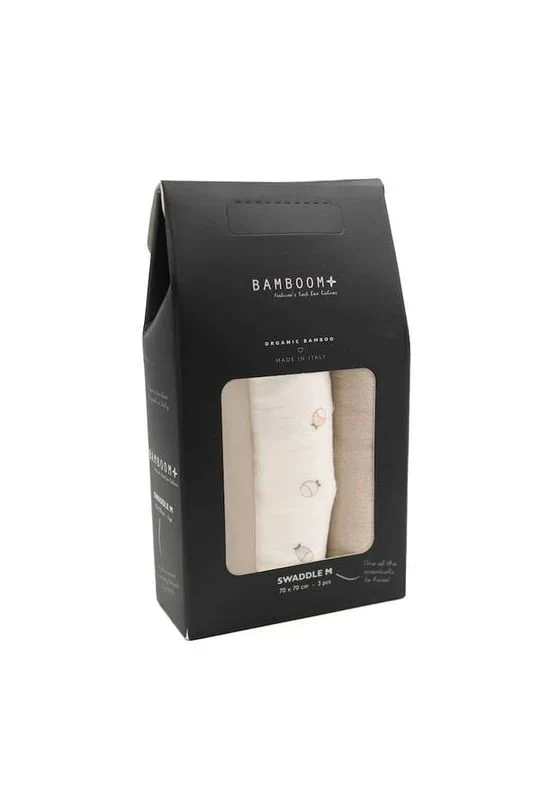 Bamboom - Tetradoek Mousseline Medium 70 x 70cm Vissen (3Pack)