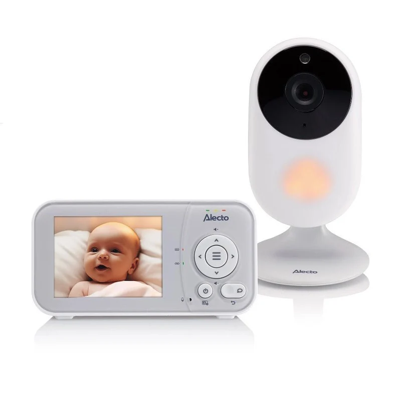 Alecto Babyfoon Dvm2028 Met Camera Met 2.8 Inch Scherm Nachtzicht En Temperatuurweergave - Wit/Grijs