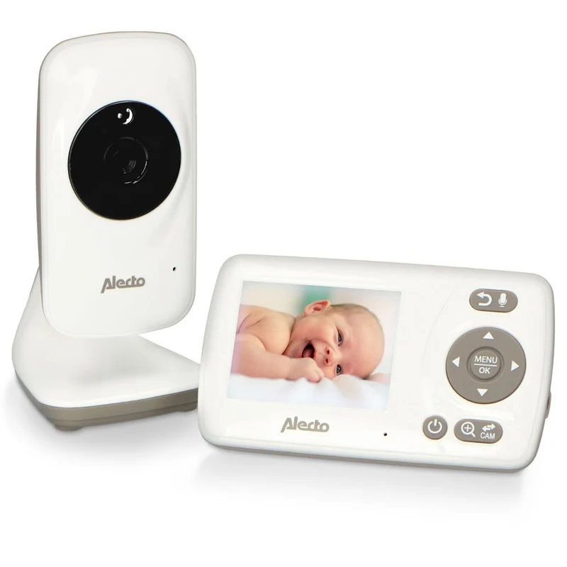 Alecto Babyfoon Dvm-71 Met Camera En Kleurenscherm Wit/Taupe
