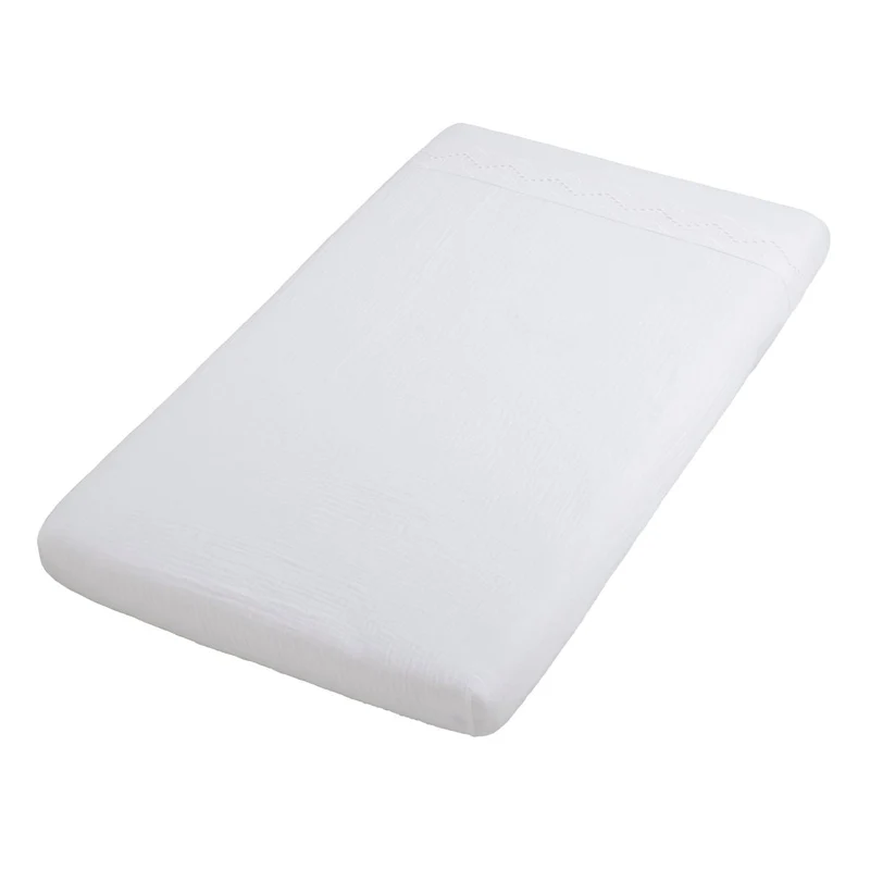 Baby's Only Hoeslaken Wieg Calm Wit Broderie 40X80 Cm