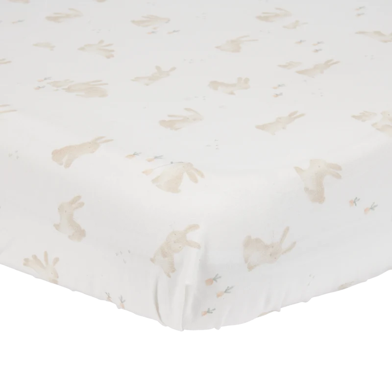 Little Dutch Hoeslaken Ledikant 60X120Cm Wit Baby Bunny