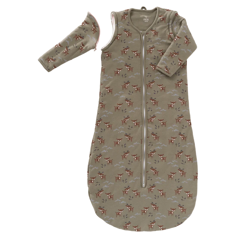 Fresk Slaapzak Baby Deer Met Afritsbare Mouw Olive 60cm