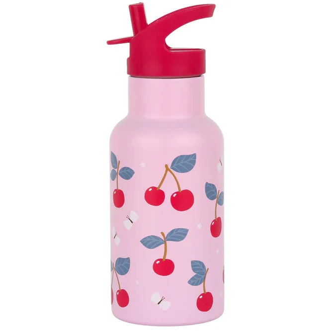 A Little Lovely Company RVS Drinkfles 350ml | Kersen