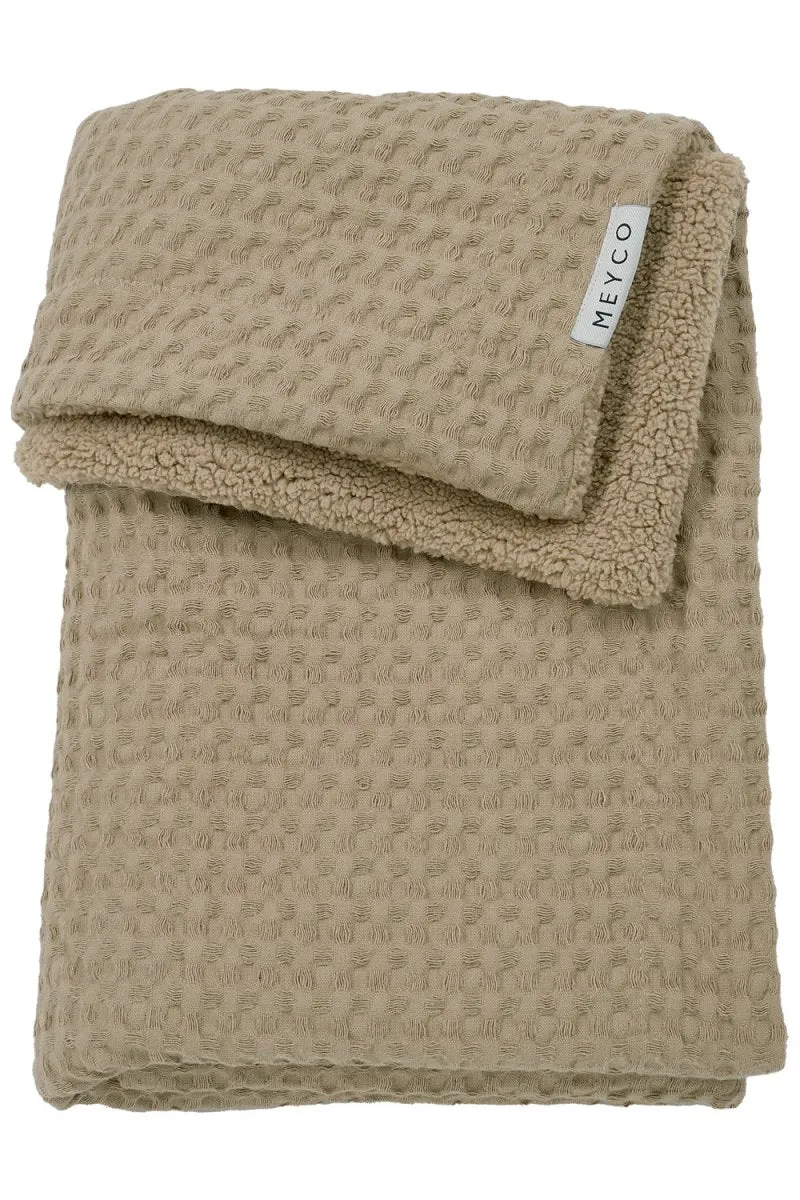 Meyco Wiegdeken Wafel Teddy Taupe 75X100cm