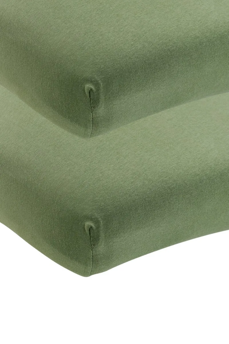 Meyco Hoeslaken Ledikant 2St Olive Green 60X120cm