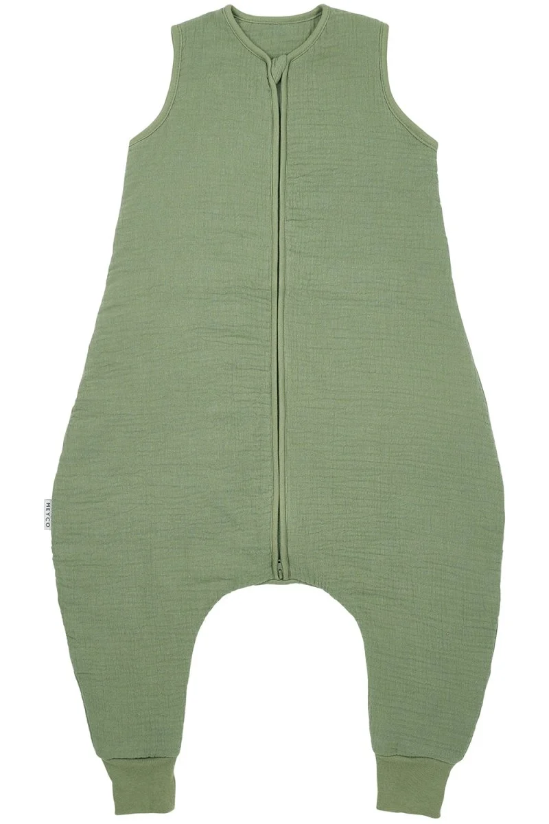 Meyco Baby Uni Baby Winter Slaapoverall Jumper Pre-Washed Hydrofiel Olive Green