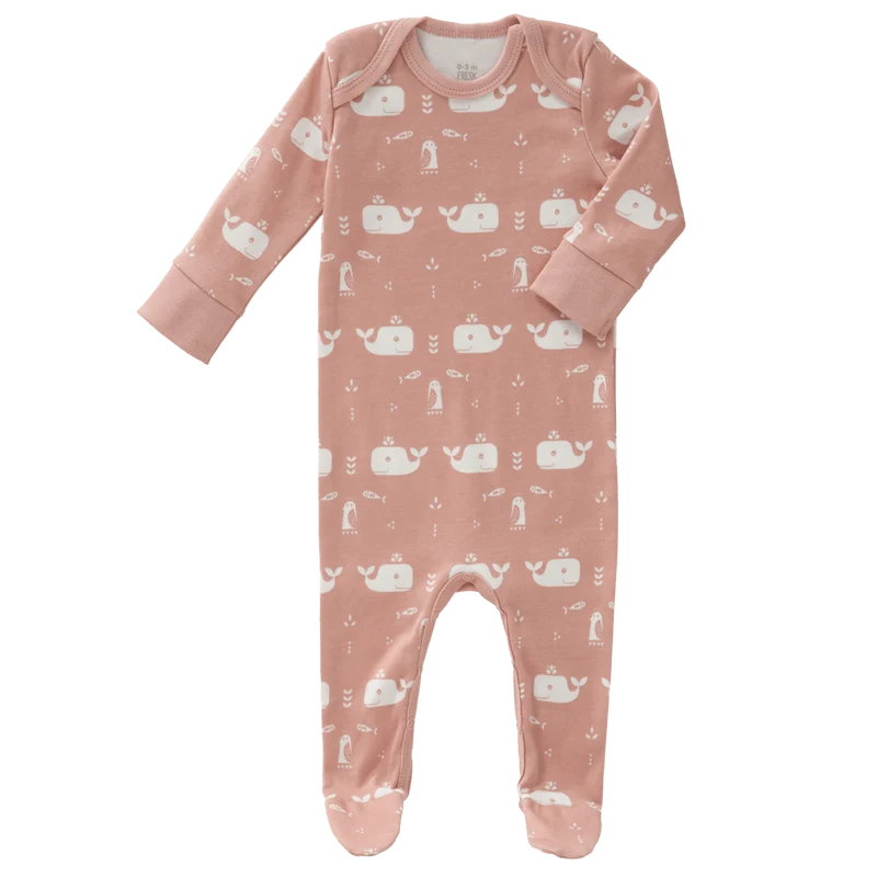 Fresk Baby Pyjama Met Voet Whale Mellow Rose