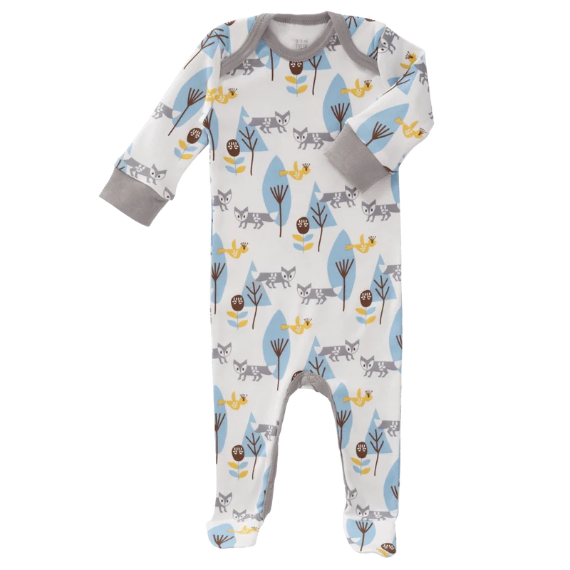 Fresk Baby Pyjama Met Voet Fox Blue