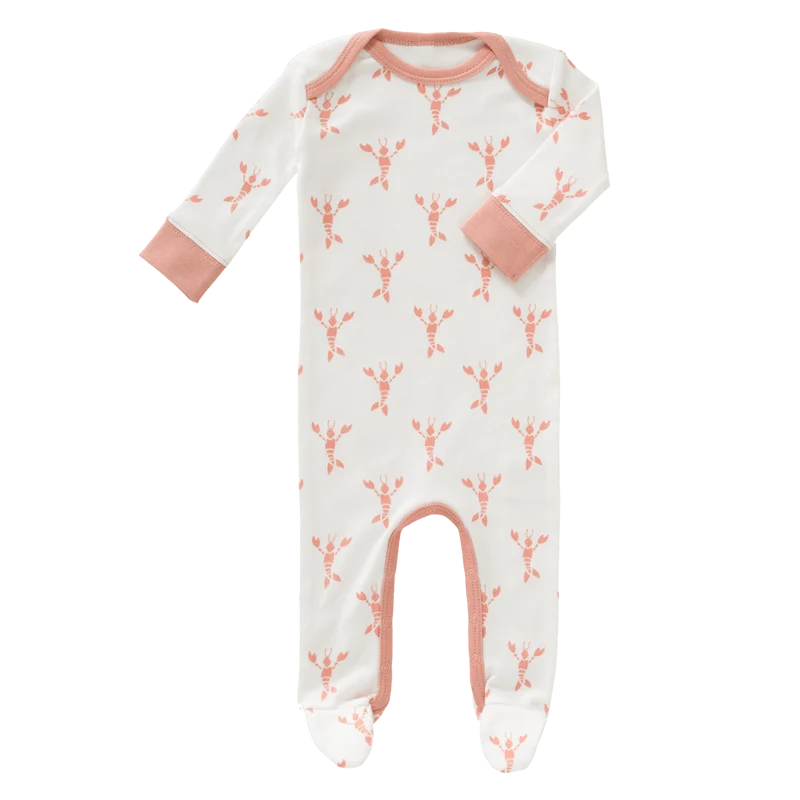 Fresk Baby Pyjama Met Voet Lobster Coral Pink