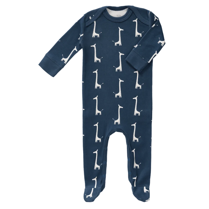Fresk Baby Pyjama Met Voet Giraf Indigo Blue