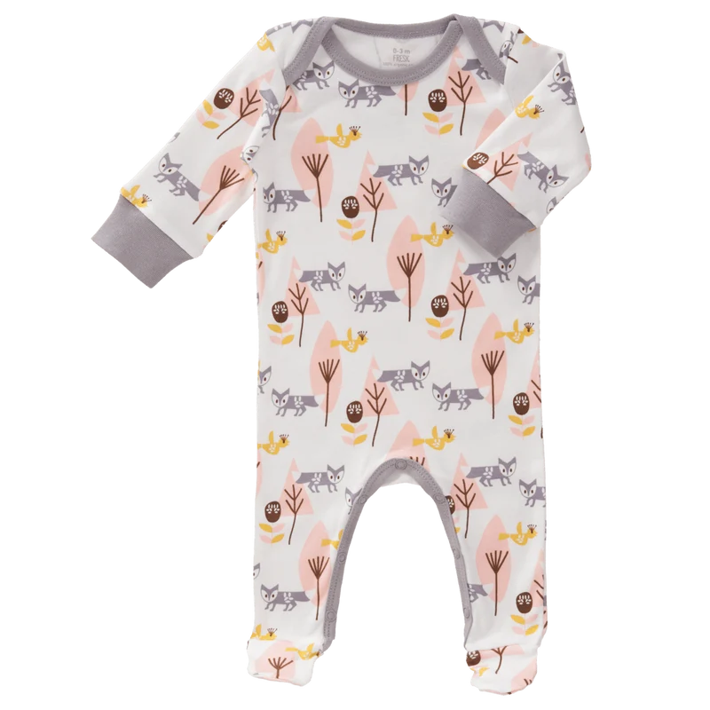 Fresk Baby Pyjama Met Voet Fox Pink