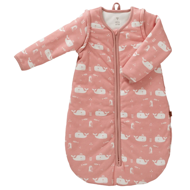 Fresk Slaapzak Baby Interlock Met Lichte Voering Whale Mellow Rose 60cm
