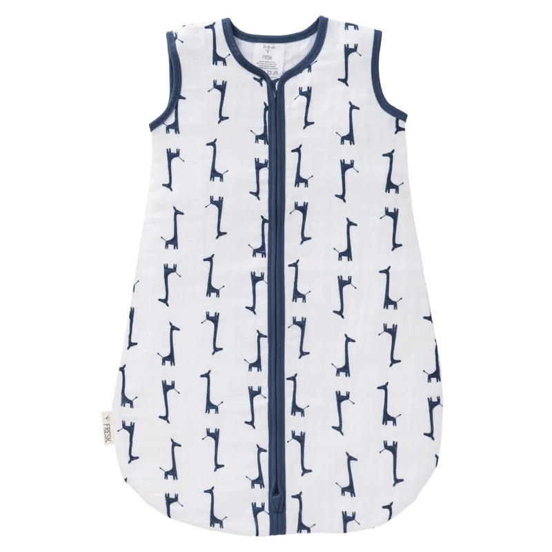 Fresk Slaapzak Baby Muslin Giraf Indigo Blue 2-laags