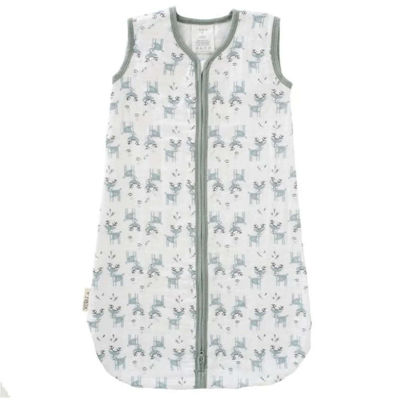 Fresk Slaapzak Baby Muslin Deer Forest Green 2-laags