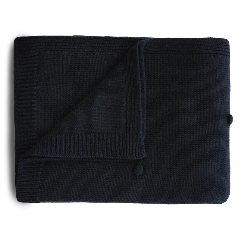 Mushie Wiegdeken Textured Dots Dark Navy
