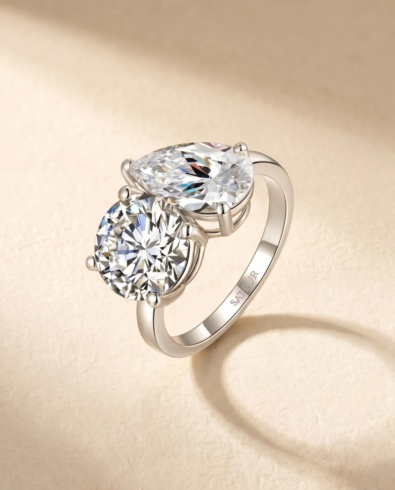 Satéur Duo Symbiose Diamond Ring™, 18K White Gold